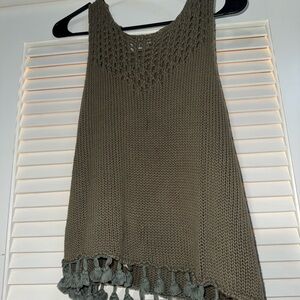 Olive green knitted tank top